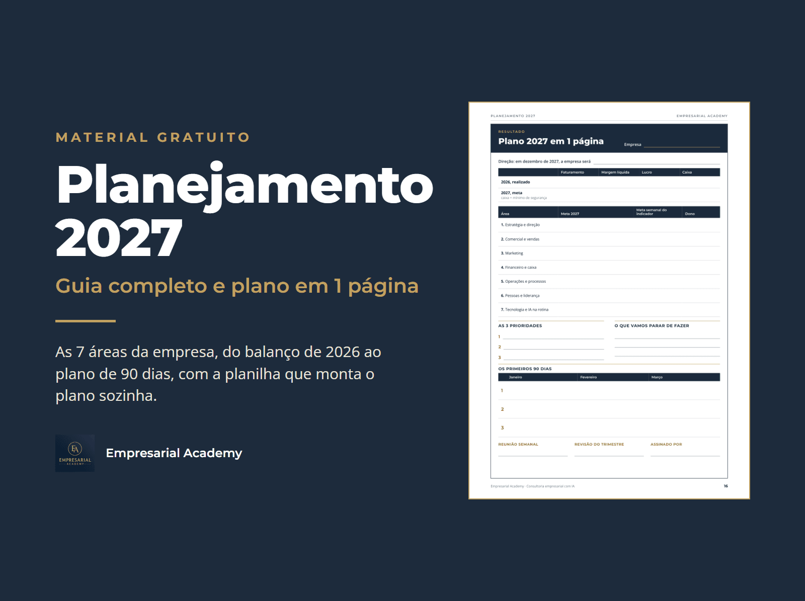 Planejamento 2027: guia completo e plano em 1 página